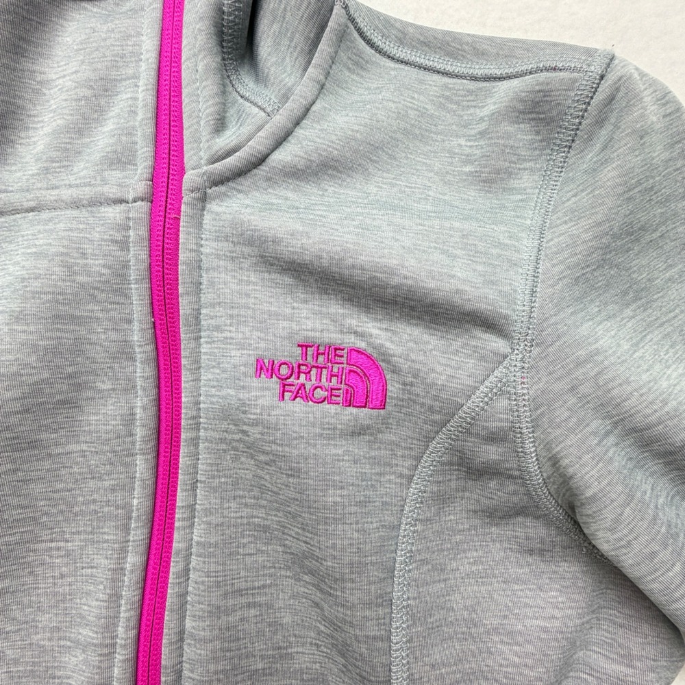 The North Face Agave Full Zip Fleece Hoodie Jacket Womens S Grey Pink - Picture 9 of 16